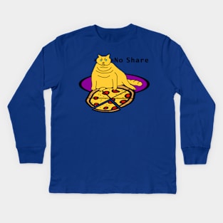 Cat Chonk Got Pizza Kids Long Sleeve T-Shirt